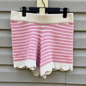 Yllw | Wool Blend Knit Crochet Scalloped Hem Shorts size XL